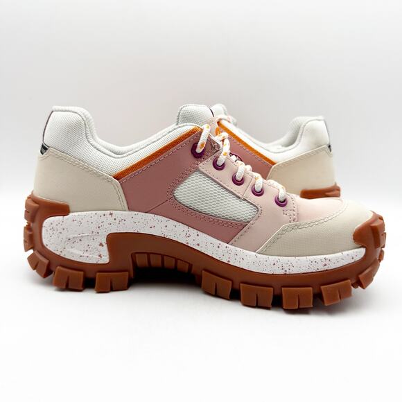 Caterpillar Pink and White Sneakers with Rugged Design - Picture 4 of 14